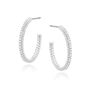 Cercei rotunzi argint cu pietre 20 mm Eternity DiAmanti Z1915ER_W-DIA (Argint 925‰ 2,2 g.)